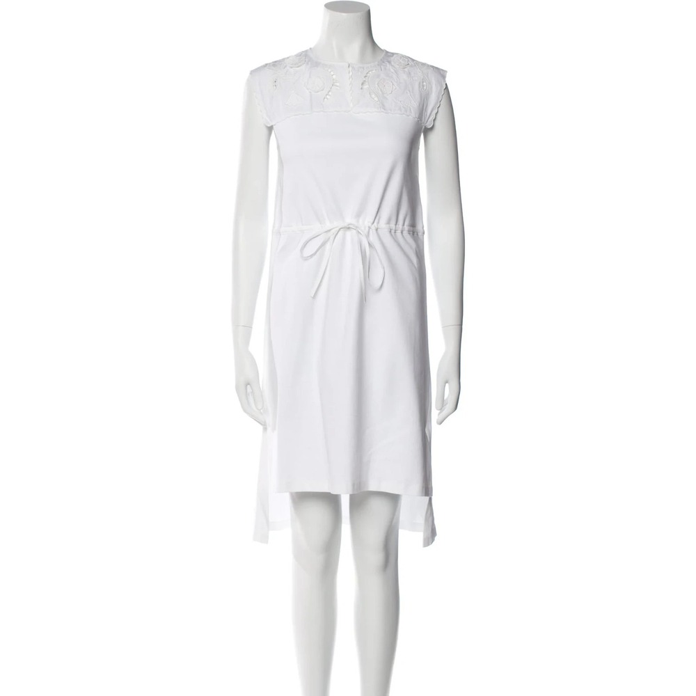 See by Chloe dress size XS white eyelet dress Crew Neck Knee-Length Dress